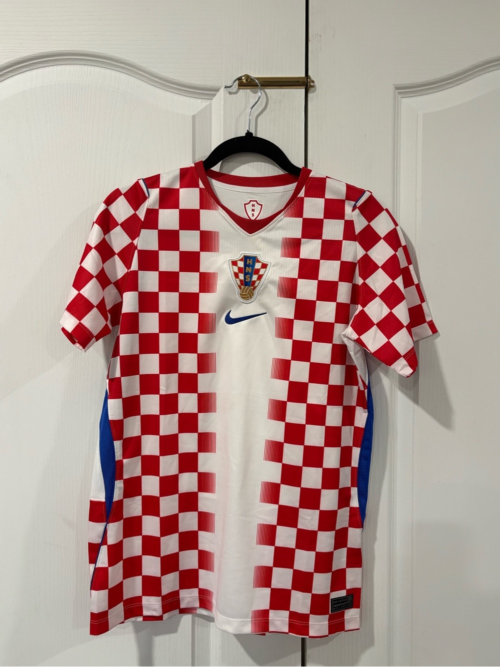 Croatia Kids' Red & White Checkered Soccer Jersey - Nike Size  XL